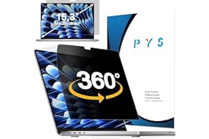 PYS Filtre de Confidentialité pour Macbook Air 15 Pouces M4 (2025), M3 (2024), M2 (2022) - Filtre Anti-Espion 360°, Protecteur Antireflet Mat, Film Résistant Aux Rayures, Filtres d'écran