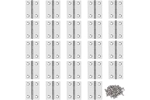 MENGH-SHOP Bisagras de acero inoxidable Bisagra de puerta para mueble Bisagra Conectores con tornillos para el hogar, muebles, hardware, guardería, puerta, cajón, 36 x 29 mm, 24 piezas