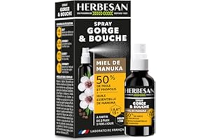 HERBESAN®-SPRAY GORGE ET BOUCHE MIEL MANUKA ACTIF IAA15+ (MGO514+) -Origine Nouvelle-Zélande - Réconfort de la gorge -Spray de 25 ml