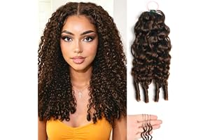 Huarisi #4 Pre Separated Burmese Curly Feather Crochet Hair Brown 16 inch