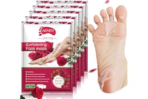 IDUCEN 5 Paar Fußmaske,Peeling-Abzieh-Schwielen abgestorbener Haut, Fußmaske hornhaut Kallus-Entferner, hornhaut entfernen fuß Maske, Baby Soft Smooth Touch Feet-Männer, Frauen, Peeling-Fußmaske (Rose)