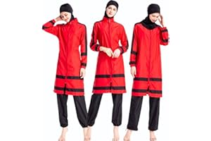 ziyimaoyi Damen muslimische Bademode volle Abdeckung islamisch bescheidener Badeanzug muslimischer Burkini Sonnenschutz Badeanzüge mit Hijab