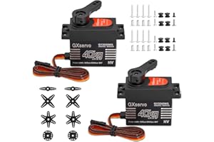 Servomoteur Binghe 2 pièce 40KG Digital Servo Servomoteur 40KG Servo Numérique à Engrenages Métalliques Servo RC avec engrenage en métal pour RC 1/8 1/10 Hélicoptère Robot Compatible avec Arduino