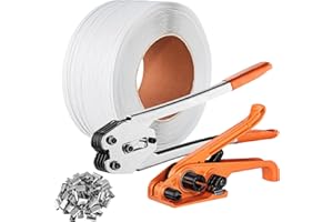 VEVOR Zestaw do spinania taśm – taśma PP, 100 metalowych uszczelek, narzędzia do napinania i uszczelniania do pakowania palet