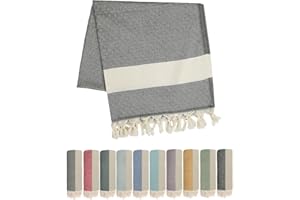 DenoDoa Diamentowy ręcznik hammam, 100 x 180 cm, przyjazny dla środowiska, dla kobiet i mężczyzn, do sauny, 100% bawełny z recyklingu, lekki i chłonny, orientalny ręcznik kąpielowy (czarny)