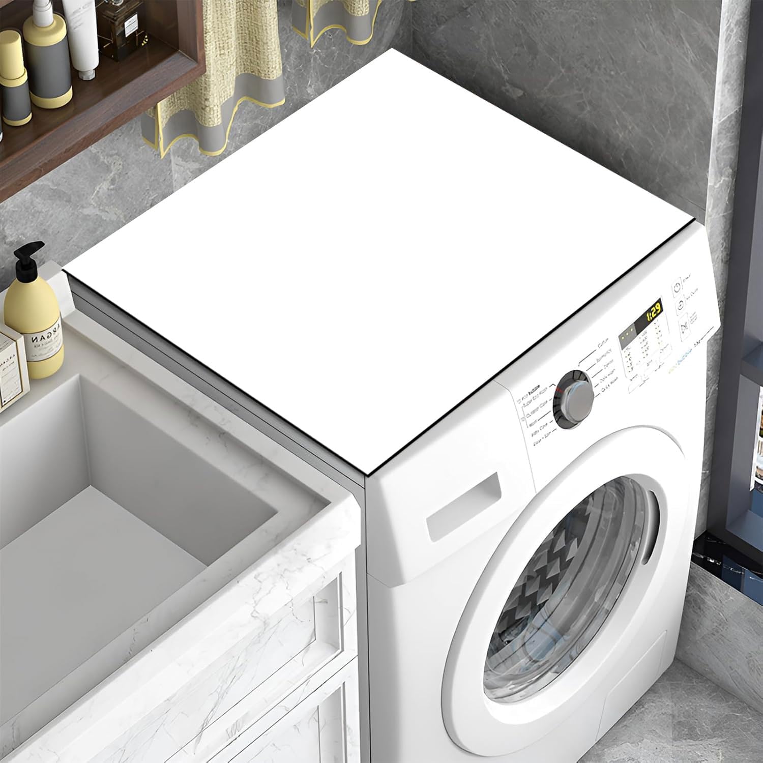 YeahBoom Cubierta Superior para Lavadora y Secadora,60 x 60 cm Cubierta para Lavadora,Funda para Lavadora,Funda Antipolvo para Lavadoras,Secadoras,Cocinas,Autocaravanas,Baños
