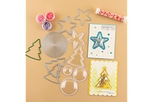 OTCRAFT Lot de 71 dômes de shaker dimensionnels avec matrices de découpe en métal pour la fabrication decartes, d'étoiles, desapins deNoël, de couvertures bouffantes transparentes pour travaux manuels