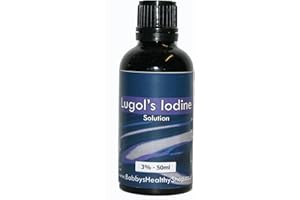 BOBBYS HEALTHY SHOP Lugols Lugol's Iodine 3% - 50ml - Glass Bottle with Dropper Insert