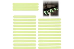 BRILEZE 24pcs 2X20cm Glow in Dark Anti Slip Tape Stair Grip Stickers Luminous Non Skid Steps Strips Self Adhesive Waterproof Safety Warning Tapes for Staircases, Bath Floor, Bathtub, Kitchen, Swimming Pools