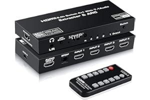 Snxiwth HDMI Audio Estrattore,4K HDMI Audio Extractor HDMI a HDMI e Toslink SPDIF ottico e Analogico RCA L/R Audio Adattatore e Video Convertitore per Blu-ray DVD SKY HD PS3 PS4