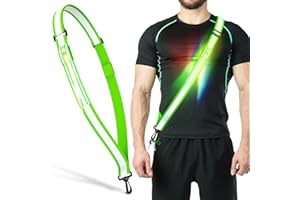 Ylzzrs Reflektierende LED-Gürtelschärpe, Sicherheitslichter für Spaziergänger bei Nacht, hohe Sichtbarkeit, reflektierende Laufausrüstung für Männer, Frauen, Nacht-Hunde-Spaziergänge (Bunte Lichter)