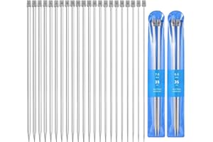 DWE Knitting Needles Set, 11 Pairs Stainless Steel Straight Single Pointed Long Knitting Needles Kits 2.0mm /2.5mm /3.0mm /3.5mm /4.0mm /4.5mm /5.0mm /5.5mm /6.0mm /7.0mm /8.0mm