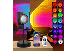 QUIGO Sunset Lamp Lampe Coucher de Soleil Veilleuse Led Neon Projecteur Lumiere Gaming Lampe de Chevet/Bureau Rgb Ambiance Chambre Fille Aesthetic Room Decor Gifts