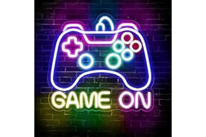 JUDANNA GAME ON Neon Schild Wand Gamer LED Schild Gaming Zimmer Deko LED Licht USB Gamer Neon Licht für Spielzimmer Teenager Geschenk