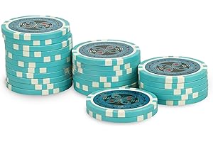 POKEO Rolle mit 25 Chips Ultimate Poker Chips 50, Himmelblau