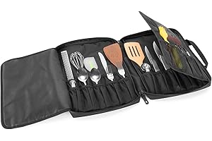 samdew Borsa Coltelli da Chef, Custodia Coltelli Professionali per Chef con Oltre 20 Slot e Lockhole, Borsa a Rullo da Cuoco per Utensili