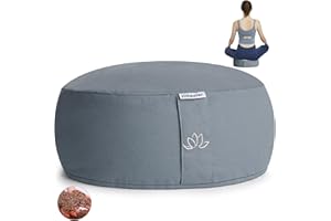 Hihealer Meditation Cushion Mothers Day Gifts Meditation Yoga Floor Cushion Pillow Filled by Buckwheat Hulls Added Activated Carbon, 33 x 33 x 15 CM Height, Christmas Xmas Gifts for Women Men