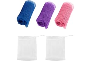 TIMJJG 3 reti da bagno, 2 reti in schiuma di sapone, rete esfoliante africana, spugna lunga da bagno, rete in nylon africana, rete in schiuma lunga, adatta per bagno e strofinare, scrub (30 x 80 cm)