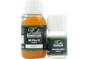 Rubio Monocoat Wood Oil Finish 5 m² - Vanilla | Oil Plus 2C | Quick-Dry, Eco-Friendly Linseed Wood Oil for Indoor Use, Includes Accelerator (Part B) | Protector | 130 ML