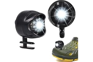 WQSS AOEIU 2pcs Croc Lights, IPX5 Waterproof Headlights for Croc Shoes, 3 Mode Adjustable Croc Lights, Lights for Croc Shoes Used at Night, Croc Headlight for Climbing, Dog Walking and Camping(Black)