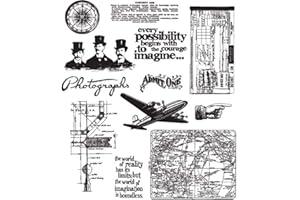 Stampers Anonymous Cling Stamps 7"X8.5" Tim Holtz Warehouse District Stempel, Gummi, Schaumstoff, Schwarz