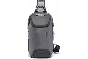 FANDARE Antifurto Zaino Monospalla Zaino Spalla con USB Borsa a tracollo Uomo Sling Crossbody Bag Business Borsello a tracolla per Trekking Ciclismo Viaggio Sports Impermeabile Poliestere