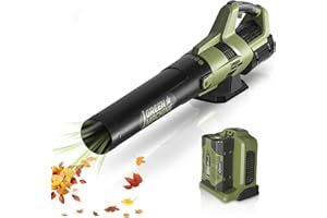 Soffiatore a batteria Green Machine 62V 4Ah, potente motore brushless, regolazione della velocità a 8 marce, volume d'aria massimo 655 cfm, per cortile, prato, giardino, ecc