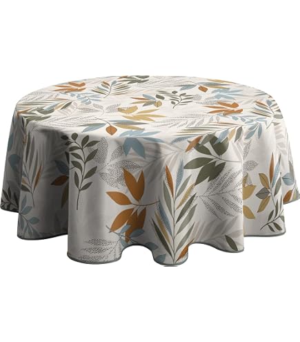 Le Linge De Jules Runde Tischdecke – Schmutzabweisend, Wasserabweisend, 160 Cm, Clarence-Design