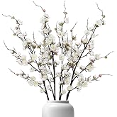 Betylifoy Artificial Plum Blossom Flowers 4PCS Plum Blossom Silk Branches | Artificial Flowers Plum Branches Artificial Plant
