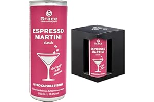 GRACE UNIQUE COCKTAIL SYSTEMS Grace Espresso Martini Dose inkl. Geschenkbox Pink Edition (4 x 200 ml inkl. Pfand) – der legendäre Cocktail perfekt gemixt dank innovativem Kapselsystem – Kaffeelikör Espresso Martini