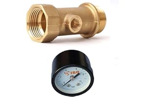 TTAMG Wasserdruck Manometer 10bar + 3-wege Verteiler 1" Hauswasserwerk Gartenpumpe