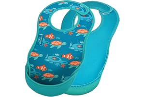 Bibetta Feeding Bibs for Babies 2 Pack - Ultrabib Baby Bib with Pocket