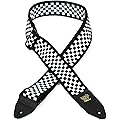 Ernie Ball Sangle de Guitare/Basse Jacquard Classique - Damier Noir et Blanc