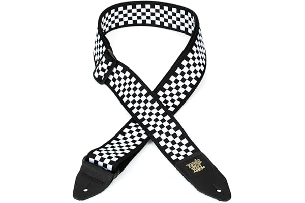 Ernie Ball - Correa para guitarra, Jacquard, diseño de Black/White Checkered