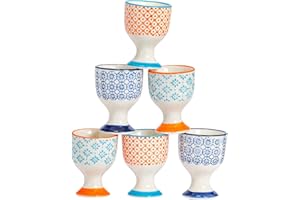 Nicola Spring Coquetiers en Porcelaine - Plusieurs Couleurs - Lot de 6