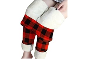 riou Leggings para Mujer de Cintura Alta Térmico Invierno Forrado de Terciopelo Pants Thick Warm Fleece Lined Pantalones de Yoga Pantalón Casuales Leggins Cálid Felpa Al Aire Libr y el Día a Día