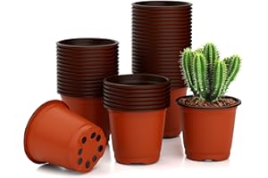 CUTILAND 100 Pièces Semis Pot De Fleurs En Plastique Godets Repiquage,Pot Semis En Plastique,Pot Plastique Plante,Pots De Plantes En Plastique,Petit Pot Plante,Plantes En Plastique Avec Trous De Drainage