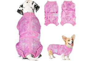 SlowTon Combinaison de récupération de Chirurgie de Chien, Chemise de récupération d’Animal de Compagnie Chien plaies Abdominales Bandages, empêchant Le léchage Combinaison de stérilisation
