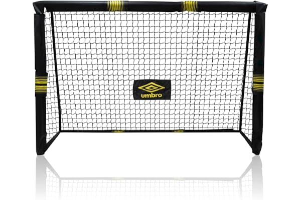 Umbro Cage de Foot - But de Foot Enfant - Kit Entrainement Football pour Enfants et Adultes - Cage Foot Exterieur et Interieur - Montage Rapide - Noir/Jaune