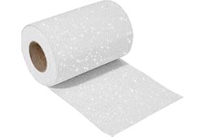 DHHOUSE White Glitter Wallpaper Border,Peel and Stick Border for Cabinet, Stairs, Wall Decor (White, 13 x 500 cm)