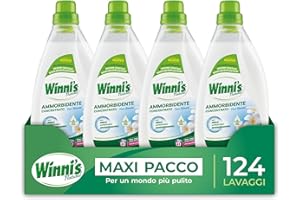 Winni's - Ammorbidente Lavatrice Ipoallergenico Concentrato Ecoformato, 124 Lavaggi, Fragranza Fiori Bianchi, Con Perle di Profumo Biodegradabili, 775 ml x 4 Confezioni