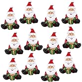 Logbuch-Verlag 12 Mini Santa Claus Figures 3 cm Small Gift Christmas for Employees Colleagues Customers Red Green