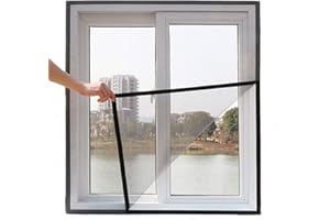 ARMORX Fiberglass Mosquito Net Pre Stitched with Fastener Tape on All Four Borders, Window/Door DIY Bug Insect Mesh-Black (3f