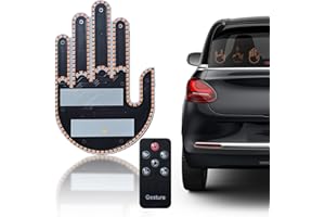 TaimeiMao Lumière Doigt Voiture, Funny Road Rage Signs, Lumière Doigt Voiture avec Télécommande, Signe fenêtre arrière Conception Doigt pour SUV, Hommes, Camion, Voiture