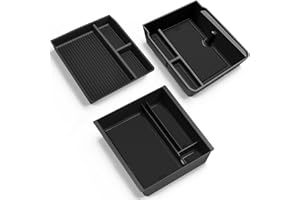 LANTU Tesla Model 3 2024 Accessories, 3 Pieces, Centre Console Organiser, Silicone Organiser and Armrest Storage Box, Model 3 2024 Highland