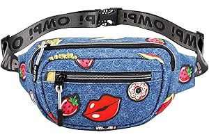 Oh My Pop! Patches-Riñonera Glaze, Azul Oscuro, 22 x 13 cm