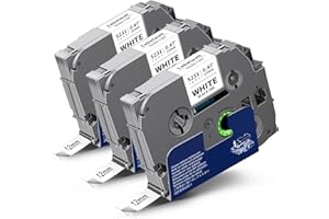 Labelwell 3x taśma etykietowa kompatybilna z do Brother TZe-S231 TZ-S231 TZES231 Taśmy ekstramocne 12mm do Brother P-touch PT-H100lb PT-H110 PTH107b PT-H105 1000 1010 PT-E100 PT-D400, czarny na białym