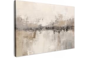 MuchoWow© Leinwand Bilder Groß 120x80 cm XXL Wanddeko Wohnzimmer Aesthetic Room Decor Deko Zimmer Wandbilder Modern Bild auf Leinwand Moderne Kunst - Abstrakt - Beige