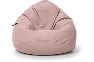 Nadimaideal Sitzsack Tropfenform Kastanie | Bodenkissen für Kinder & Erwachsene | Indoor & Outdoor | Gaming Sitzsack - Sitzkissen - Beanbag | Füllung EPS Perlen (Puderrosa, XXL-Durchmesser 88 cm)