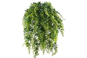 HUAESIN MIHOUNION 2pcs Hiedra Artificial Helecho Colgante para Exterior e Interior, Plantas Artificiales Colgantes 69cm Verde Guirnalda Hojas Enredadera Plastico Sin Maceta para Terraza Pared Cesta Hogar